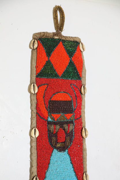 African Yoruba Diviner's Red Beaded Panel Sash 1950 — additional view 7