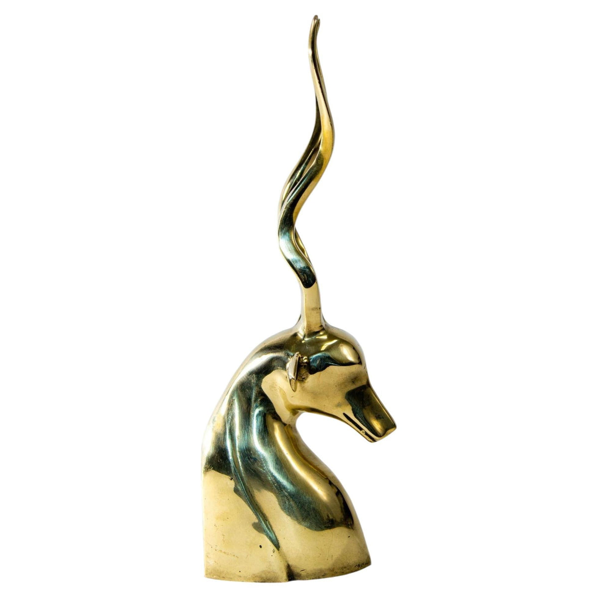 Art Deco Style Brass Antelope Gazelle Bust Sculpture — additional view 7