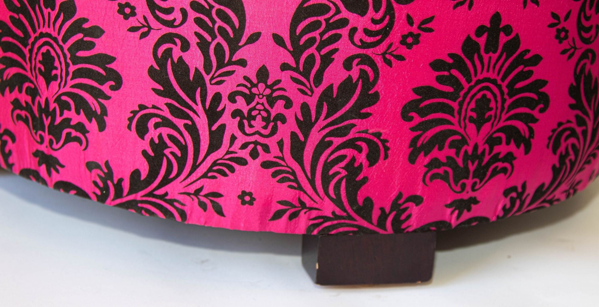 Moroccan Art Deco Boho Style Pouf in Hot Fuchsia Color