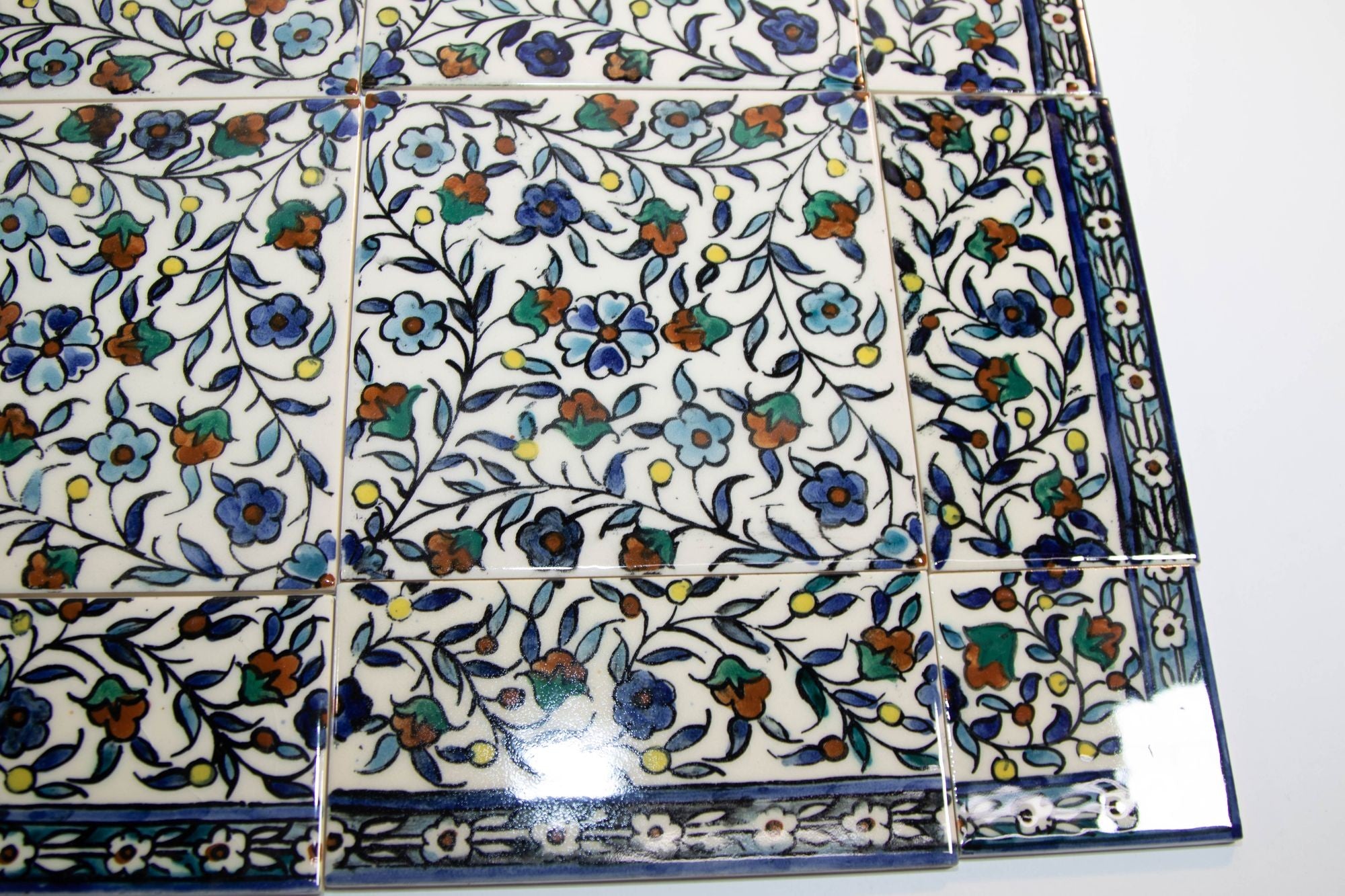 Vintage Iznik Islamic Porcelain Tiles Hand painted Set of 35 Tiles