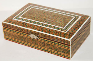 Middle Eastern Persian Micro Mosaic Khatam Inlaid Jewelry Box