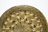 Islamic Persian Polished Brass Tray Collectible Metal Work Platter 10 inches D.