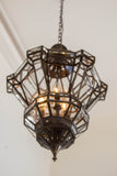 Vintage Moroccan Clear Glass Lantern Moorish Granada Spanish Style