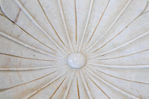 White Marble Open Lotus Flower Shape Large Blow Hand-Carved in India Raj Mughal