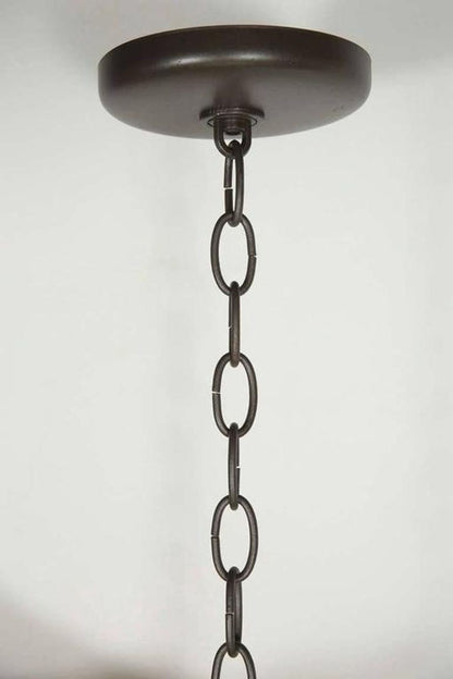 Vintage Moroccan Moorish Clear Glass Pierced Metal Lantern Chandelier, 1980s