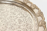Antique Moroccan Silver-Plated Tea Tray Table on Removable Legs Fez, circa 1920