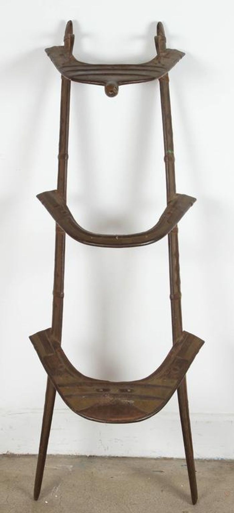 Wood and Brass Antique 19th Century Middle Eastern Camel Seat Saddle
