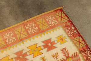 Moroccan Orange Vintage Beni MGuild Rug 1960s