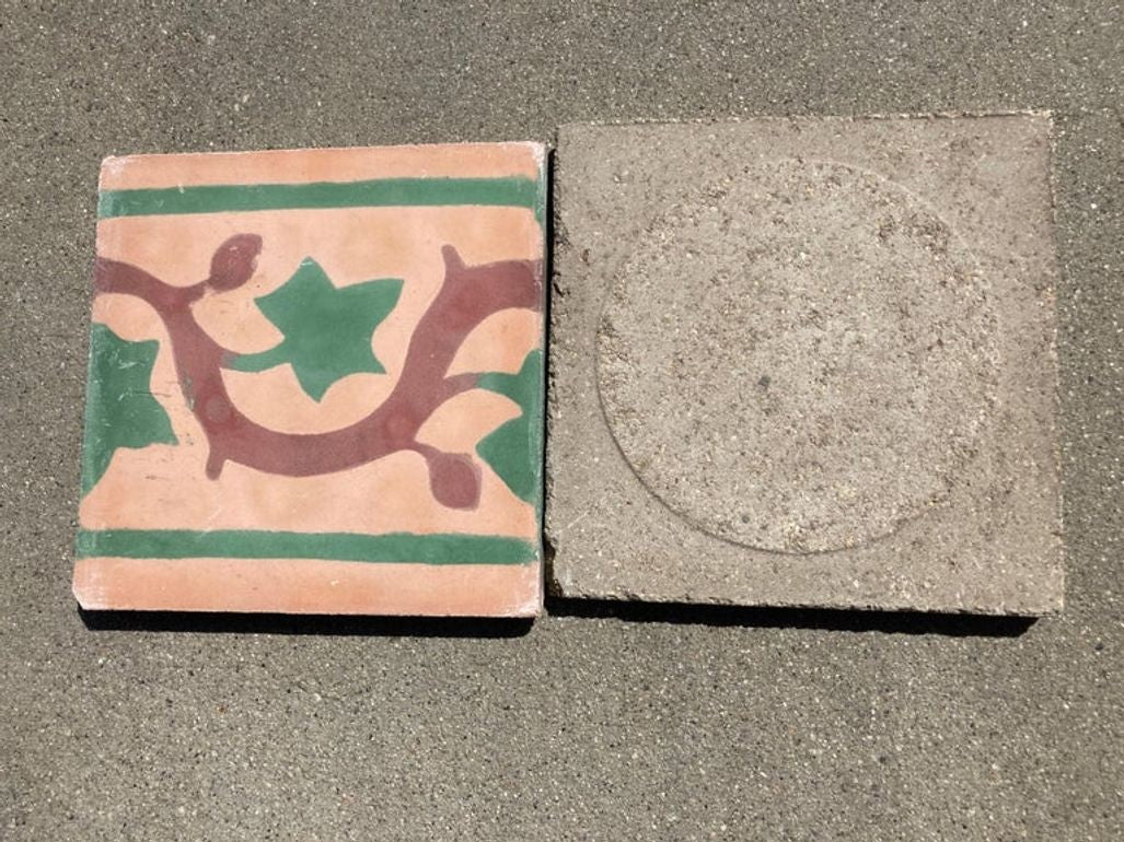 Moroccan Handcrafted Encaustic Cement Tile, Moorish Design, 1980