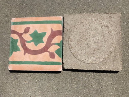 Moroccan Handcrafted Encaustic Cement Tile, Moorish Design, 1980