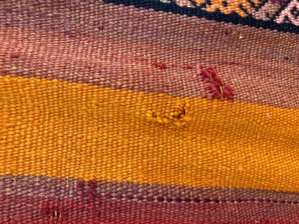 Vintage Hand-Woven Berber Kilim Rug by Moroccan Artisans, 6.5x10 ft