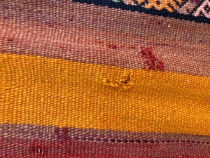 1960s Vintage Flat-Weave Berber Moroccan Rug