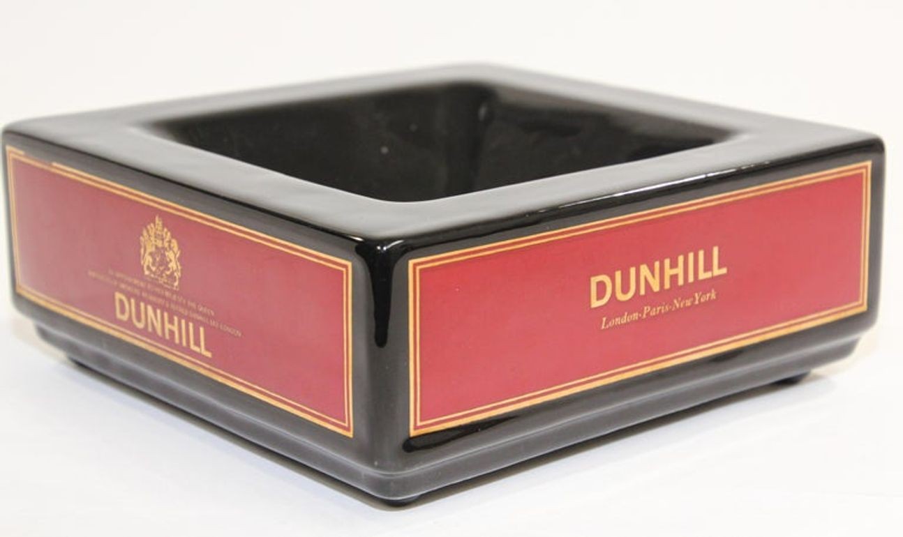 Dunhill Cigar Ashtray Catchall England Black and Red Collectible 1970