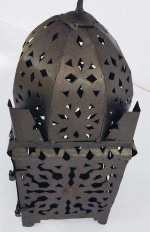 Moroccan Hurricane Metal Candle Lantern Indoor or Outdoor