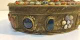 Large Vintage Agate Inlaid Moorish Wedding Jewelry Dressing Box