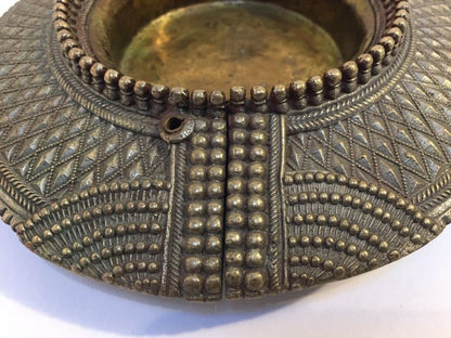 Antique Indian Dhokra Tribal Brass Anklet Repurposed as Catchall, circa 1920