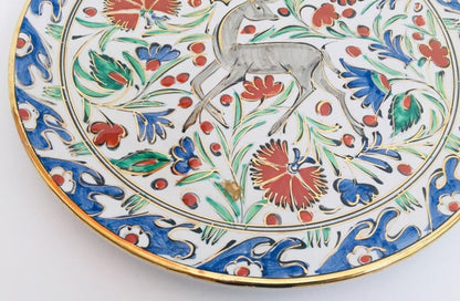 IKaros Hand Painted Carnations and Tulips Decorative Plate Rhodes Greece