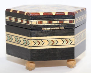 Mosaic Marquetry Octagonal Music Box Granada Moorish Spain