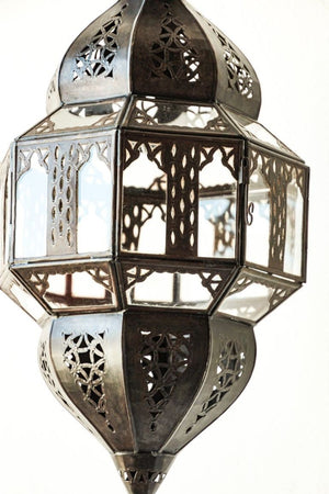 Handcrafted Moorish Glass Lantern Octagonal Shape