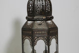 Moroccan Metal and Clear Glass Candle Lantern