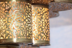 Moroccan Moorish Alhambra Brass Chandelier