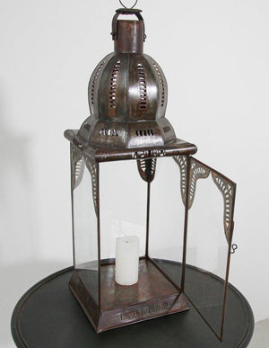 Moroccan Lantern in Metal and Clear Glass
