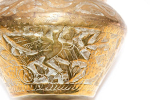 Middle Eastern Islamic Brass Bowl with Egyptian Scene