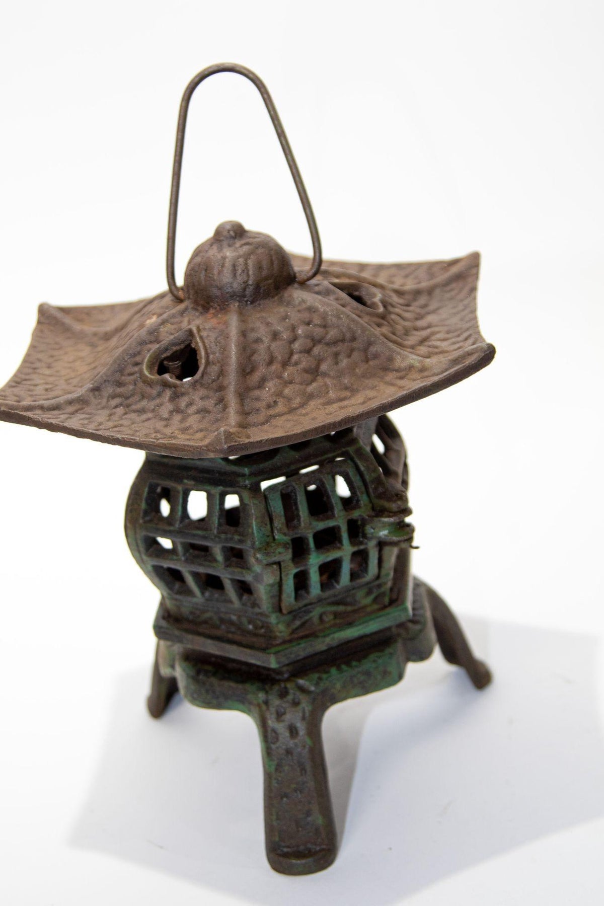 1940s Japanese Iron Pagoda Candle Lantern, Hand-Crafted Japonisme — Japan