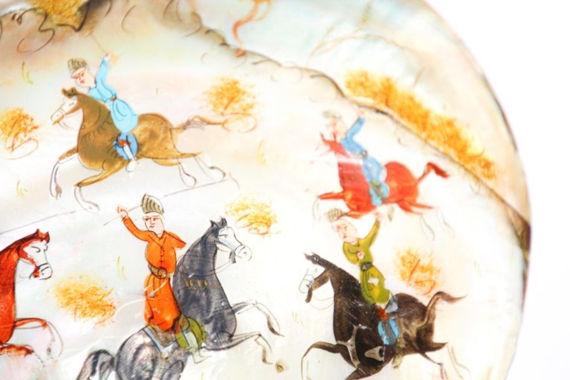 Middle Eastern Miniature Painting on Shell