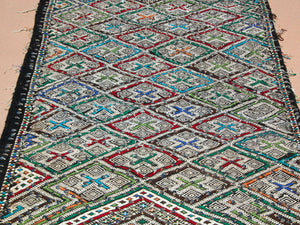 1950s Vintage Zemmour Moroccan Rug Berber Runner, 3ft x 16.4ft long