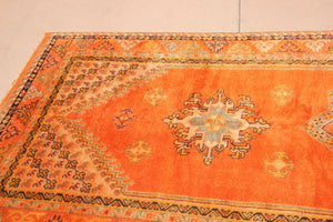 1960s Moroccan Berber Rug Burnt Orange 16ft Long