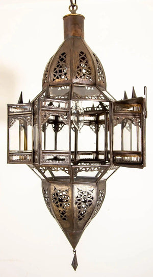Moroccan Hanging Glass Lantern in Moorish Star Shape