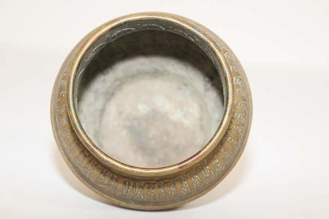 Moorish Hand-Etched Metal Brass Pot