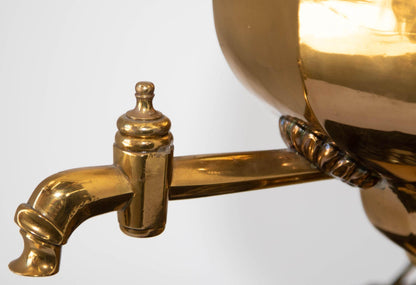 Antique Russian Polished Brass Samovar Table Lamp 19th C
