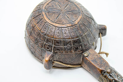 Antique African Moroccan Tribal Wood Flask 19th C.