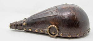 Antique African Moroccan Wood and Leather Flask 19th century