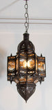Moroccan Hanging Clear Glass Lantern in a Moorish Star Shape