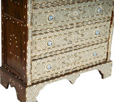 Antique Middle Eastern Mother-of-Pearl Inlaid Marble-Top Chest of Drawers