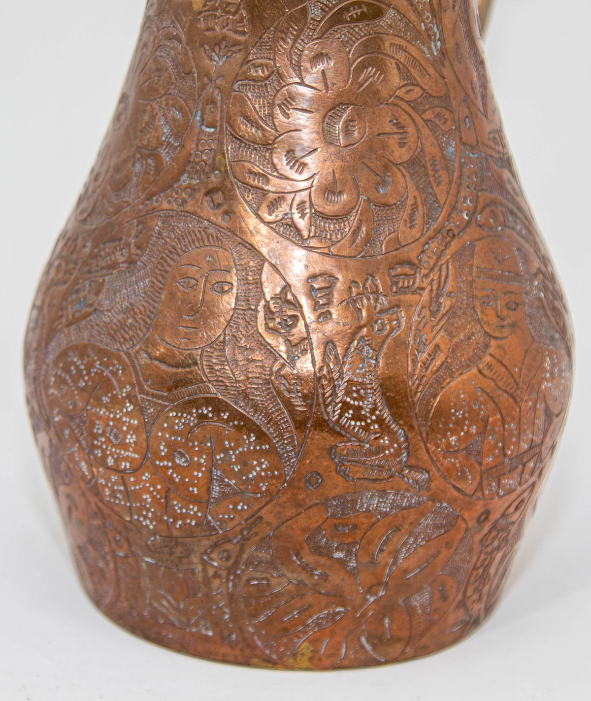 Islamic Persian Copper Pitcher Antique 19th Century Middle Eastern Ewer