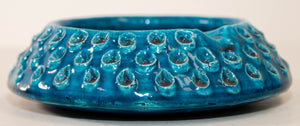Aldo Londi for Bitossi Remini Blue Ceramic Ashtray Handcrafted in Italy