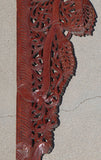 Asian Hand-Carved Wooden Architectural Arched Wall Door Panel