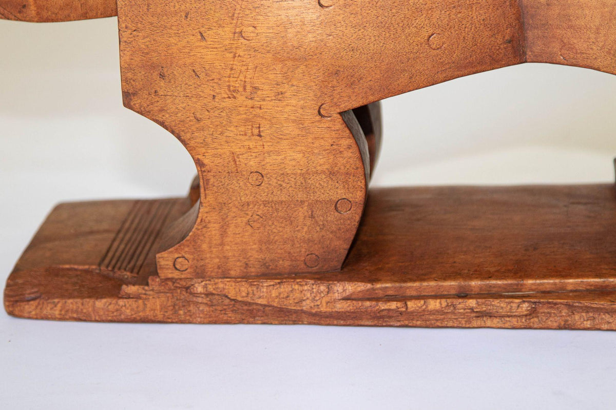Antique Ghanian Ashanti Style Stool with Leopard Carved, Africa — additional view 8