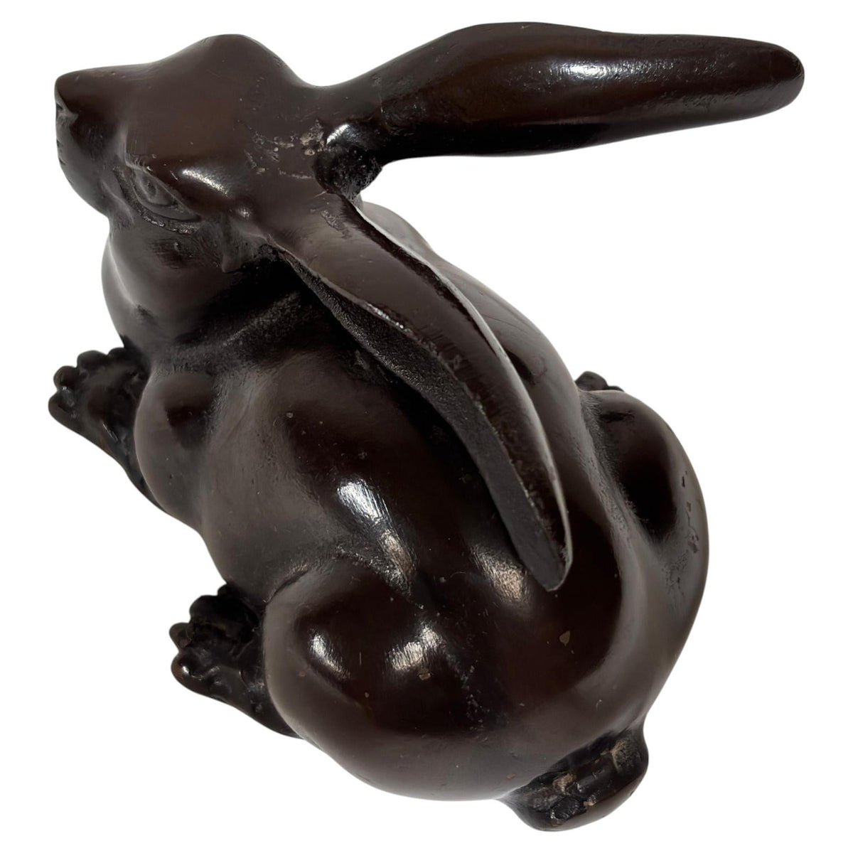 Mid-20th Century Japanese Hand Cast Bronze Rabbit Sculpture — Japan