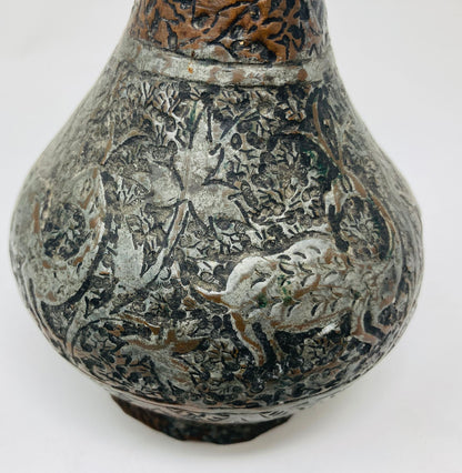 19th Century Tinned Copper Indo-Persian Islamic Vase