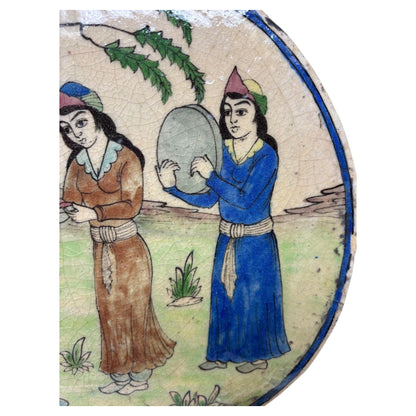 Antique Persian Qajar Ceramic Tile, Hand-Crafted, Islamic Style, 1880 — additional view 3
