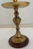 Vintage Brass Moroccan Pillar Candle Holder 1950s
