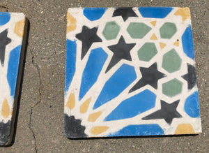 Moroccan Encaustic Cement Tile with Moorish Fez Design