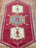 Moroccan Vintage Boujad Berber Tribal Rug 1960s