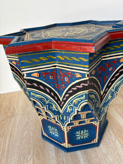 Moroccan Moorish Star Shape Blue Side Table 1960s