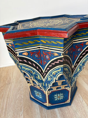 Moroccan Moorish Star Shape Blue Side Table 1960s
